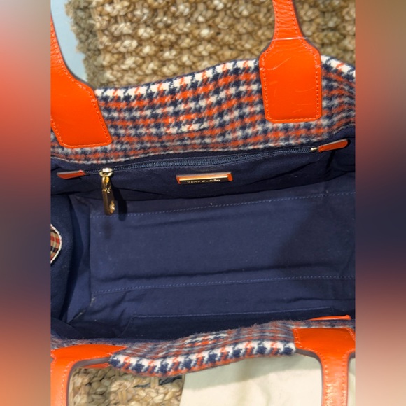 Tory Burch Ella Plaid Tote in the "Ember Glenn Plaid" - Picture 9 of 11